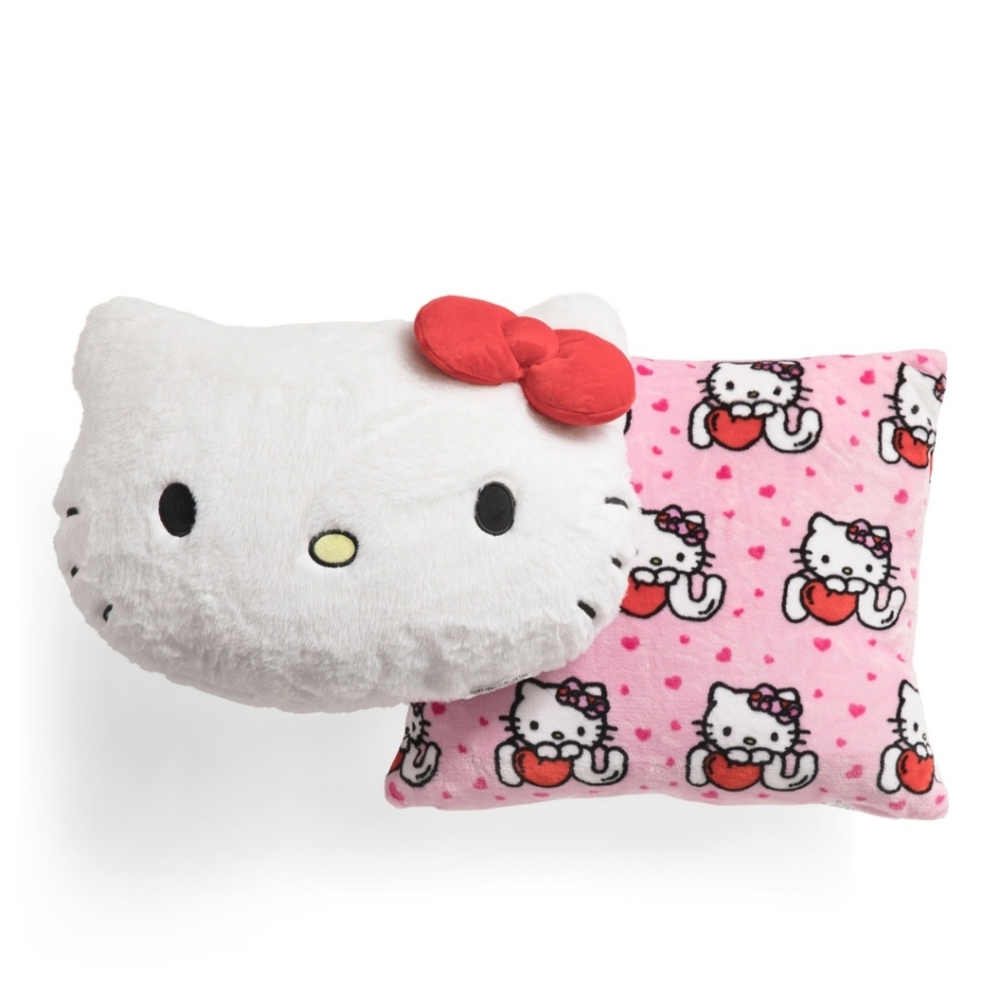 HELLO KITTY 2pk 12x15 Shaped Head And 18x18 Pillows NWT
